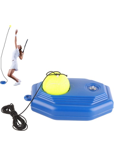 Tennis Ball Base Set, Durable Tennis Ball Back Trainer with Elastic Rubber Cord for One Person Practice